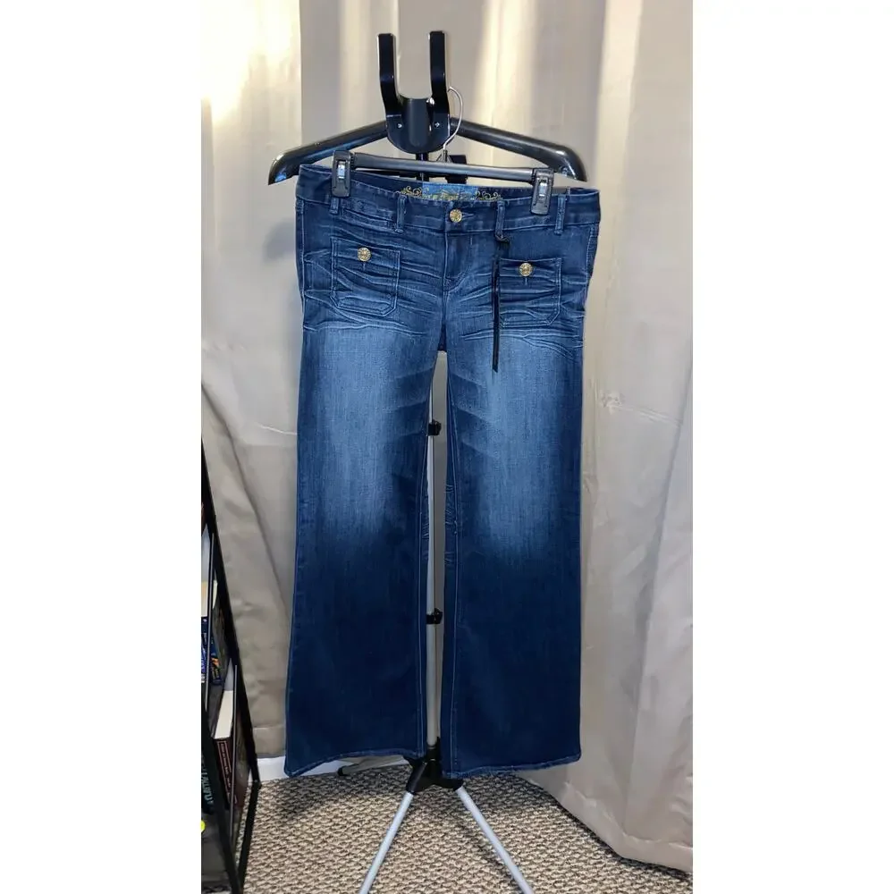 Express Zelda Wide Leg Jeans Women’s Size 6 Ultra Low Rise Dark Wash NWT $88.00 - Picture 2 of 12